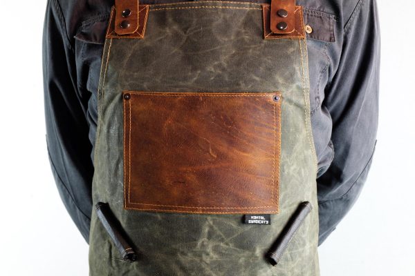 Waxed Canvas and Genuine Leather Chuck Apron - 1