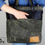 LEATHER TOTE BAG MILITARY GREEN - 2