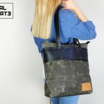LEATHER TOTE BAG MILITARY GREEN - 0