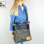 LEATHER TOTE BAG MILITARY GREEN - 5